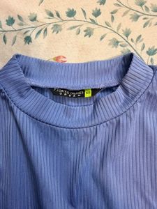 ribbed blue top