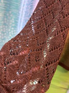 Brown lightweight crochet Top