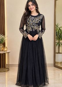 Black designer 56 inch long  Gown