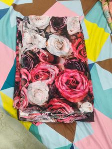 rose flower saree with designer blouse