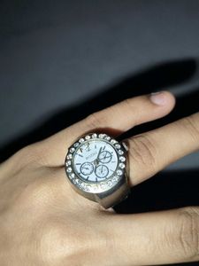 Unique Ring Watch with Rhinestones