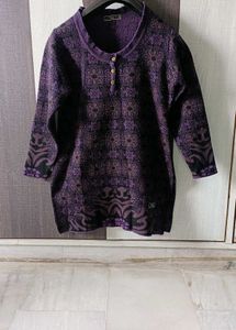 Embroidered Floral Work Woolen Kurti