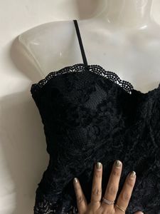 Elegant Black Lace Cami Top
