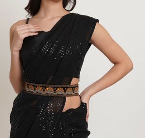 Embellished Black &amp; Orange Belt
