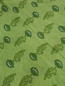 Green Floral Print Dress Material