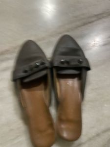 Stylish Grey Mules with Studs
