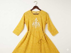 Elegant Yellow Kurta with White Embroidery