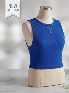 ZARA blue crop top