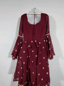 Maroon Sharara Set (Women's)