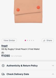 Peach Leather bi-Fold Wallet