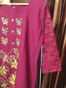 Purple Kurta with Dupatta Set