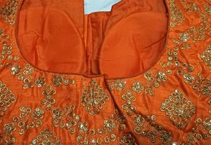 Embellished Orange Blouse