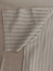 Men's Striped Kurta white n Silver