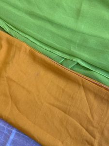 4 Georgette And 1 Yellow Cotton Silk Dupattas