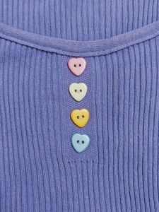 Lilac Heart Button Tank Top