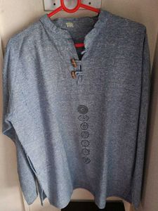 Blue khadi Kurta