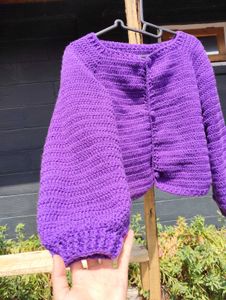 Handmade Purple Crochet Cardigan