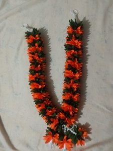 Orange & Green Flower Garland Necklace