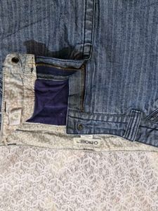 Denim Skirt with Built-in Shorts