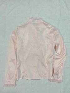 Chic Pink Ruffle Blouse