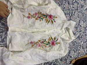 Embroidered White Kurta