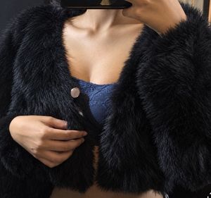 Black Fuzzy Cropped Cardigan