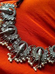 Boho Elephant Choker Necklace+free studs