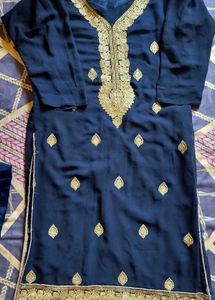 Navy Blue Salwar Suit dupatta