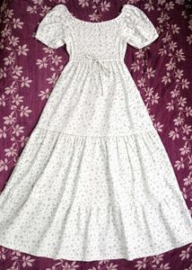 White Floral Tiered Maxi Dress