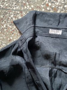 Oversized Black Georgette Shirt