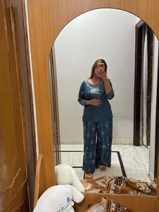 Teal Kurta Set with Palazzos
