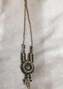 Sparkling Black &amp; Clear Stone Necklace