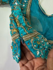 Heavy Zari &amp; Stone Work Designer Blouse – Size 32