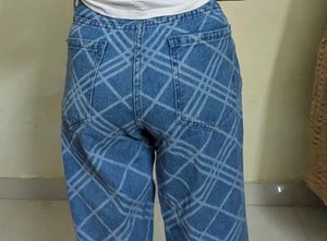 Blue Jeans with Unique Pattern