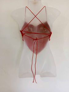 Women's Orange Halter Neck Crop Top