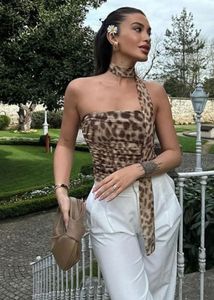 Savana  sash leopard tube top  - M