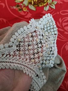 Embellished Crochet Collar Top