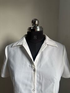 Classic White Short-Sleeve Button-Up Shirt