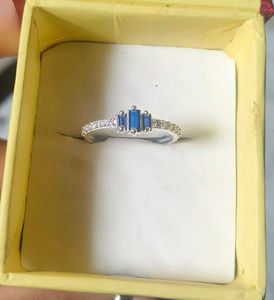 Elegant Silver Ring with Blue Stones