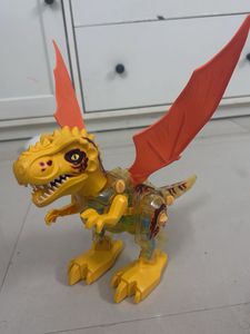 Yellow Dinosaur Toy with Orange Wings