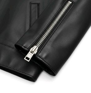 Classic Black Faux Leather Jacket