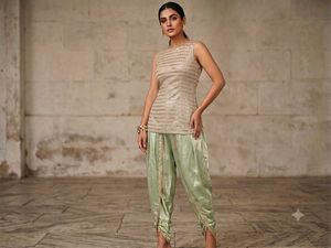 Sparkling Sequined Kurta with Dhoti Pants