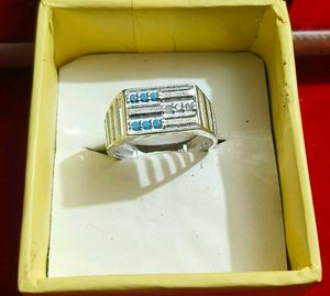 solid pure silver gents ring