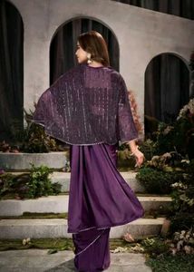 Designer Purple Sequined Saree