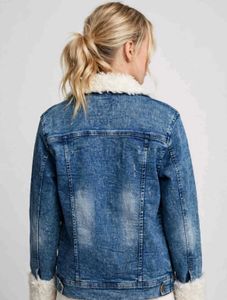Women's Denim Jacket with Fur Lining