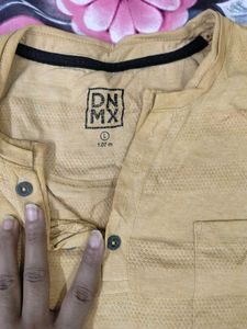 Men's Yellow Henley T-Shirt