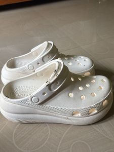 White Crocs Platform Clogs