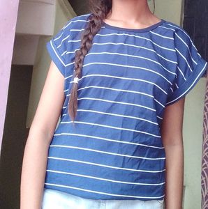 Blue Check Top For Women's Lining to