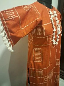 Cotton daily  wear Rust  kurta