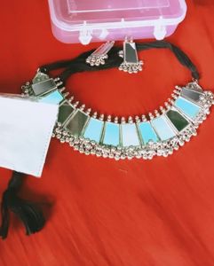 Mirror Work Necklace &amp; Earring Set